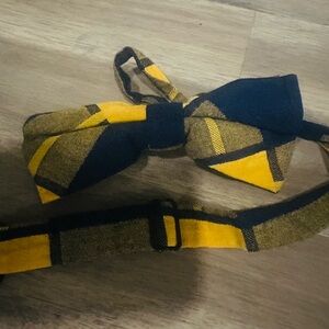 Elfeves Plaid Bow Tie in Blue and Yellow